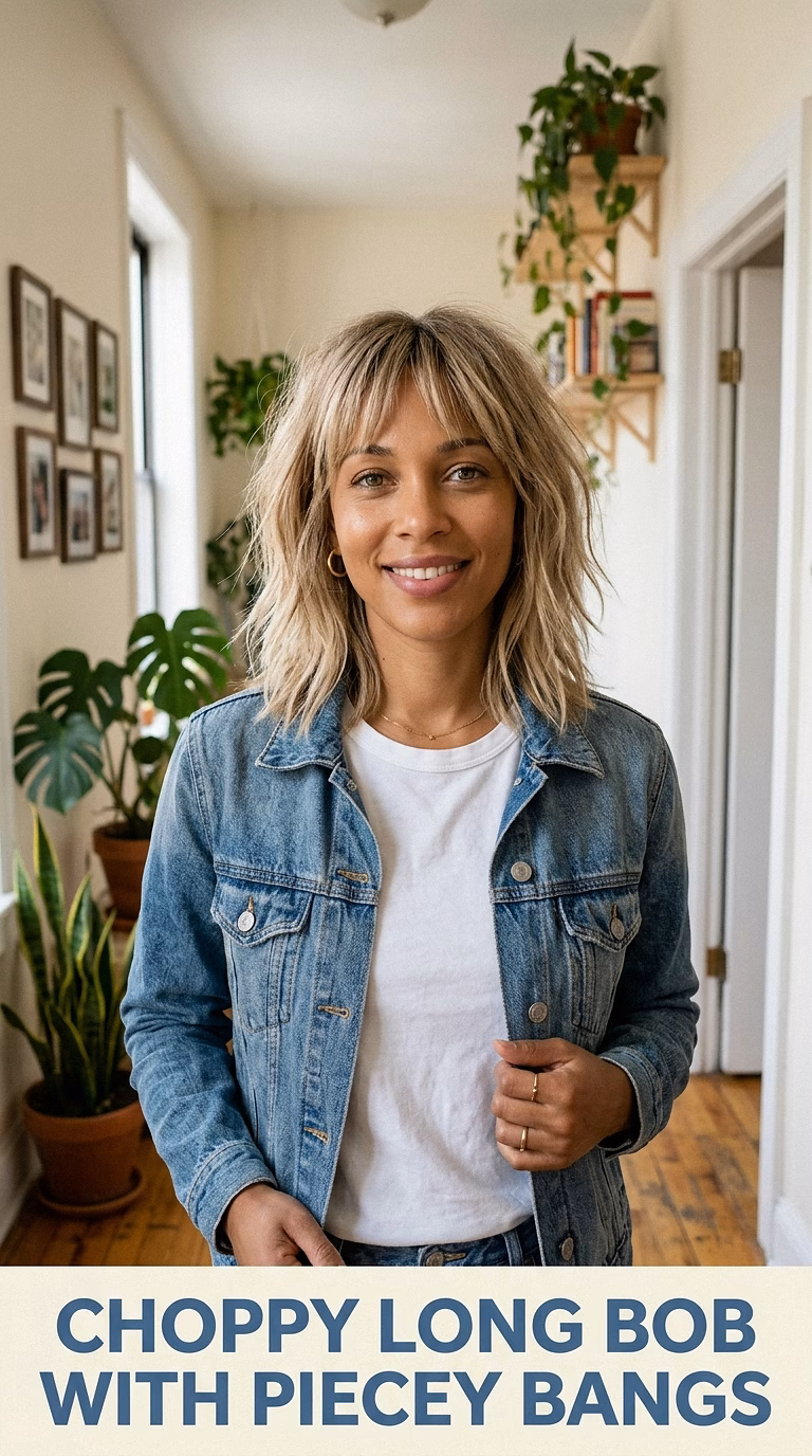 Choppy Long Bob With Piecey Bangs