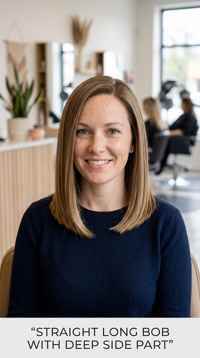Straight Long Bob With Deep Side Part