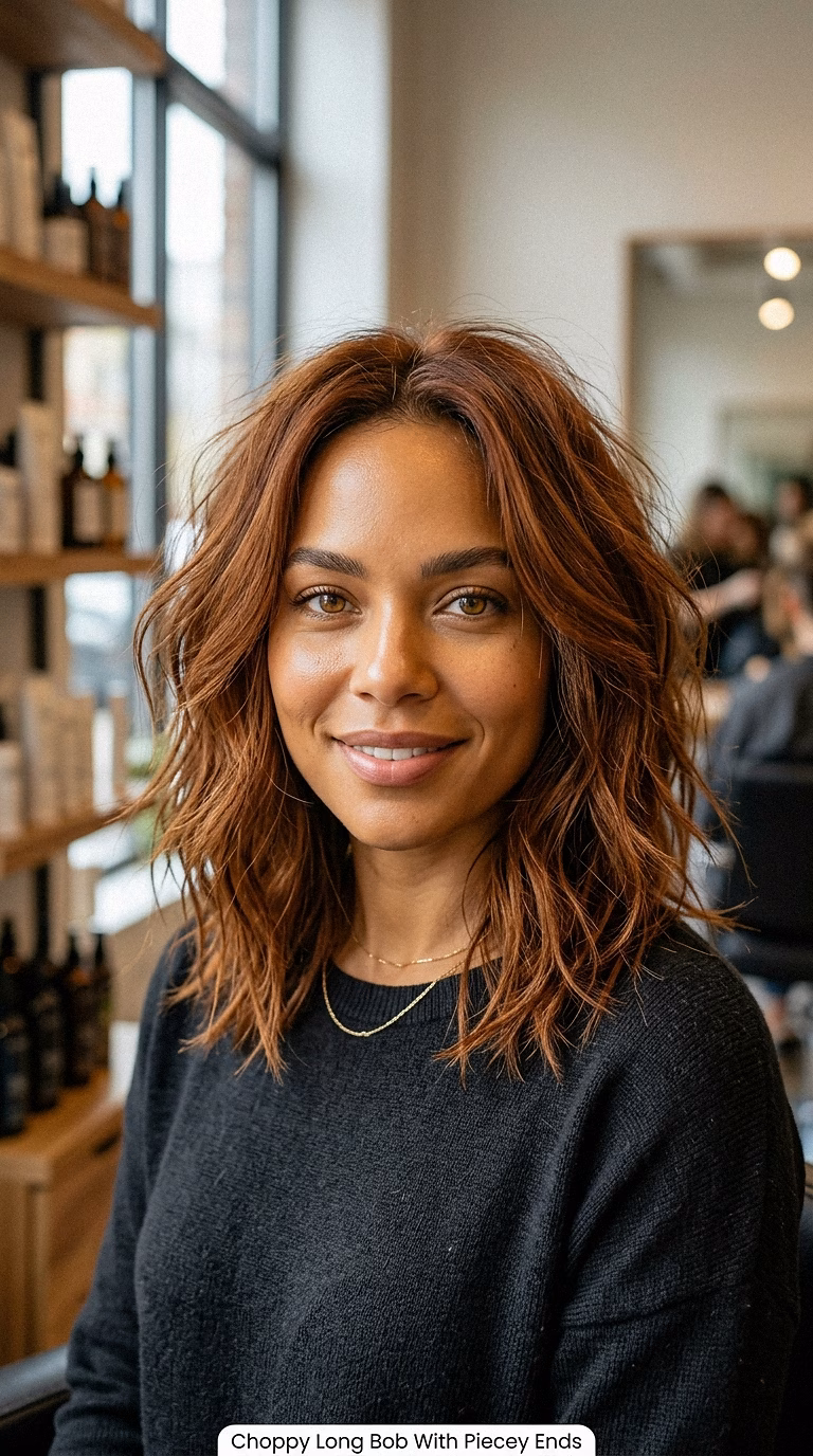 Choppy Long Bob With Piecey Ends