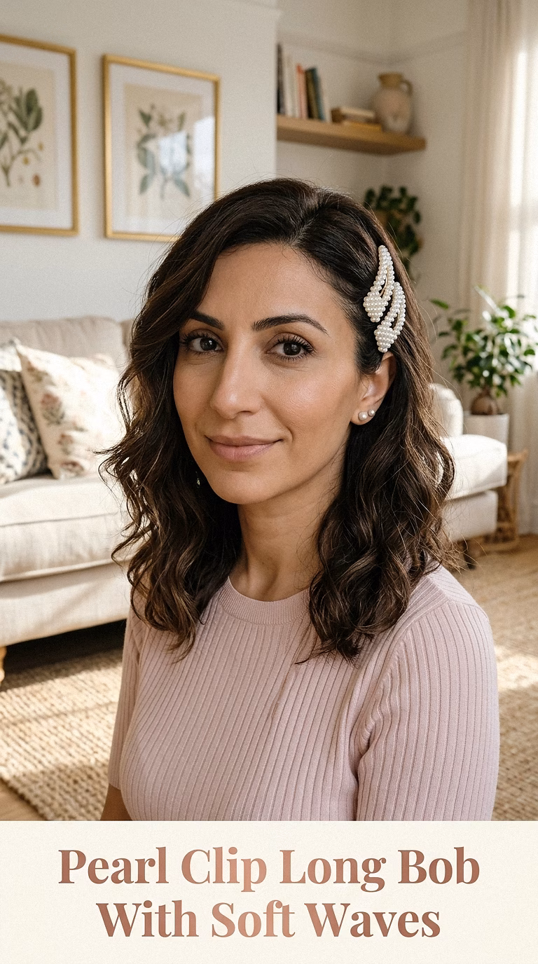Pearl Clip Long Bob With Soft Waves