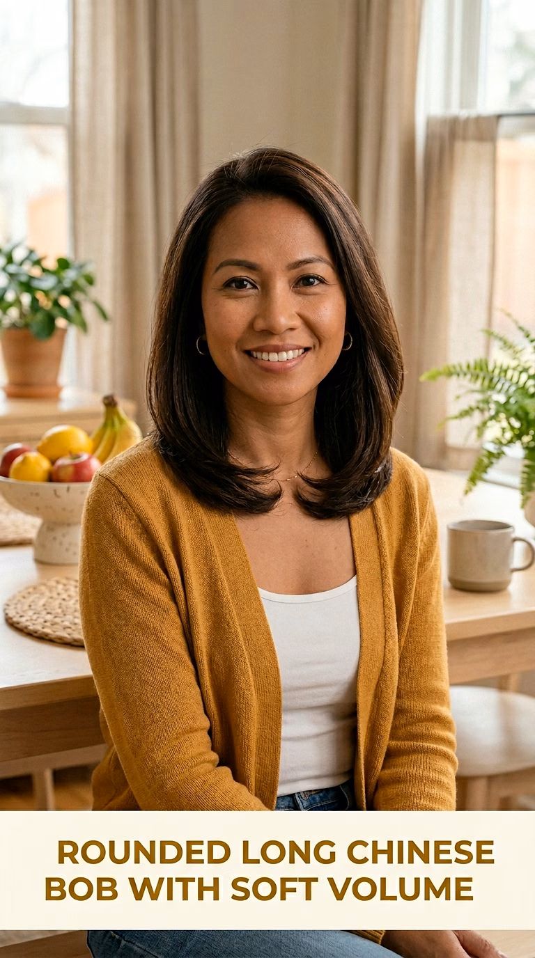 Rounded Long Chinese Bob With Soft Volume