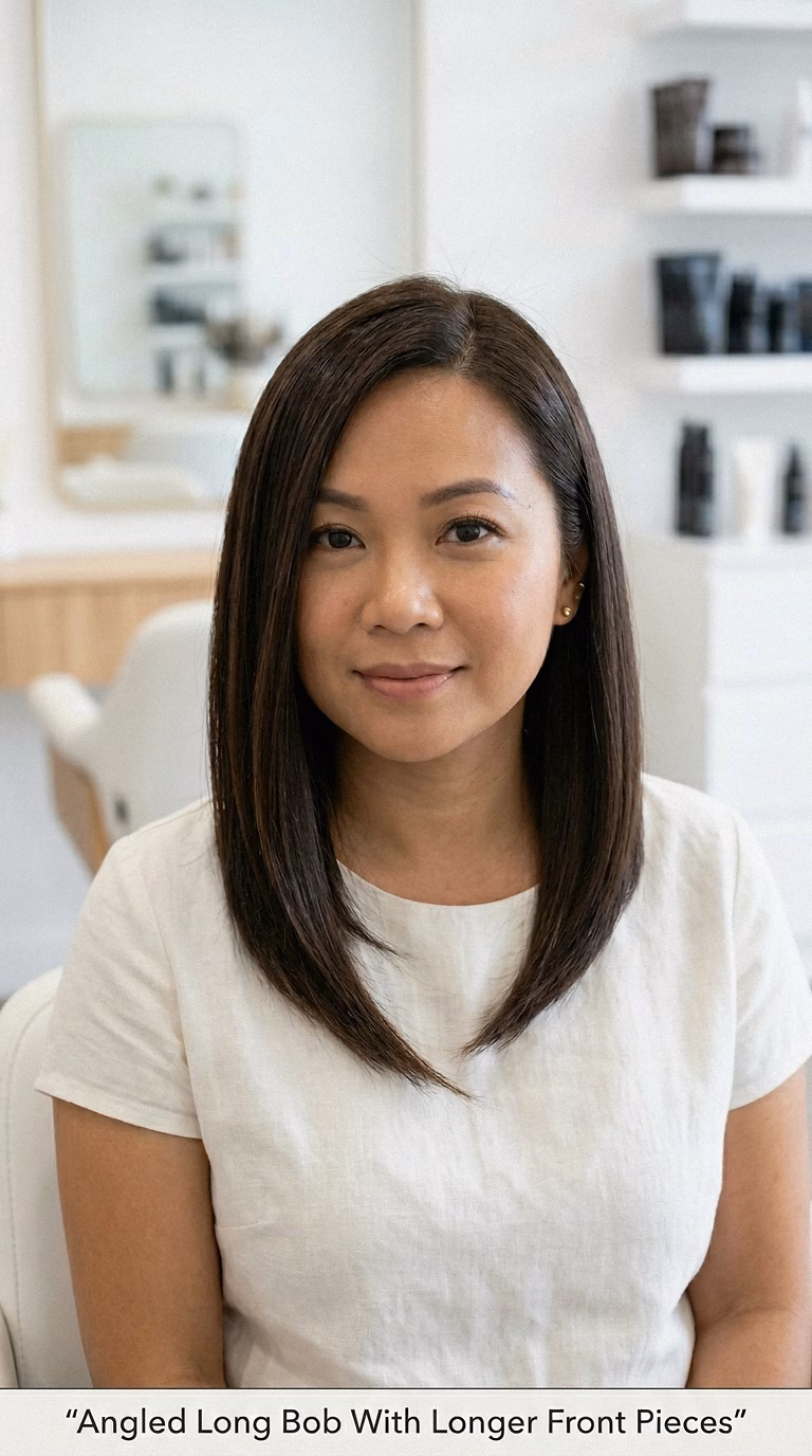 Angled Long Bob With Longer Front Pieces