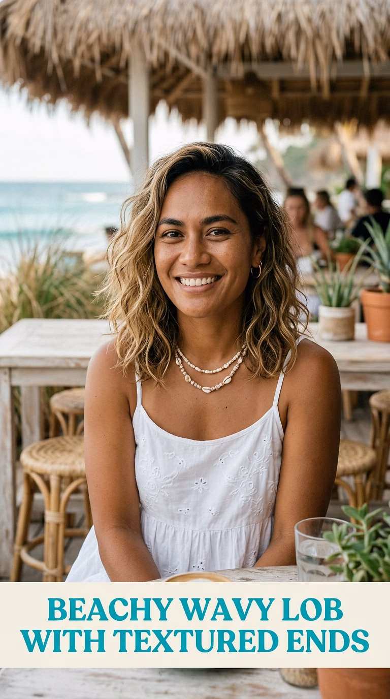 Beachy Wavy Lob With Textured Ends