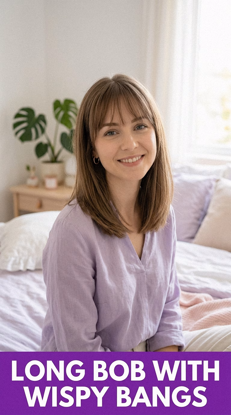 Long Bob With Wispy Bangs
