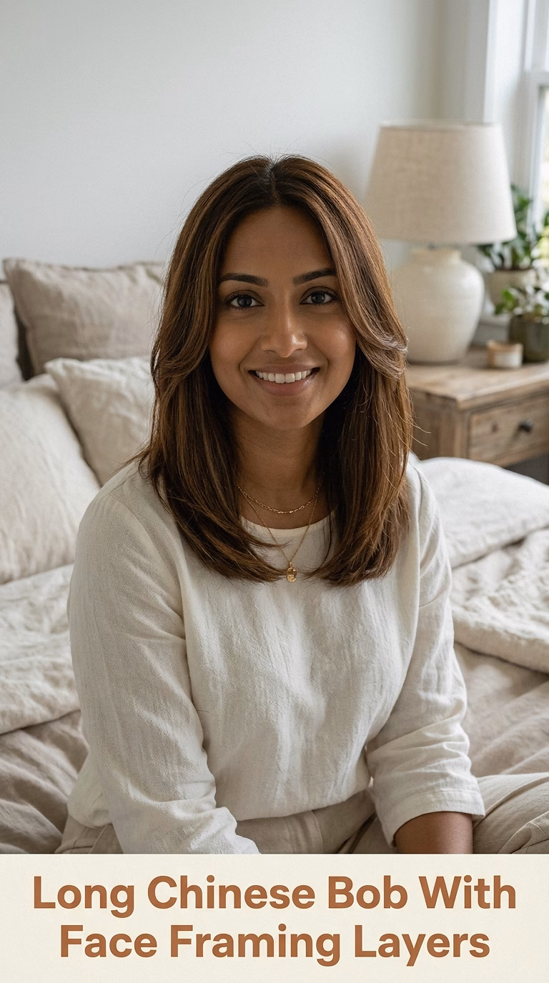 Long Chinese Bob With Face Framing Layers