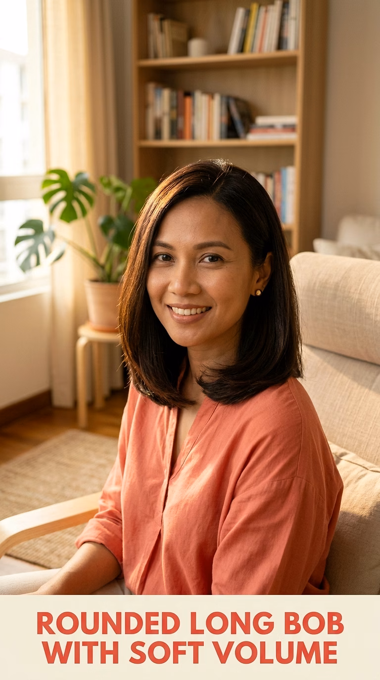 Rounded Long Bob With Soft Volume