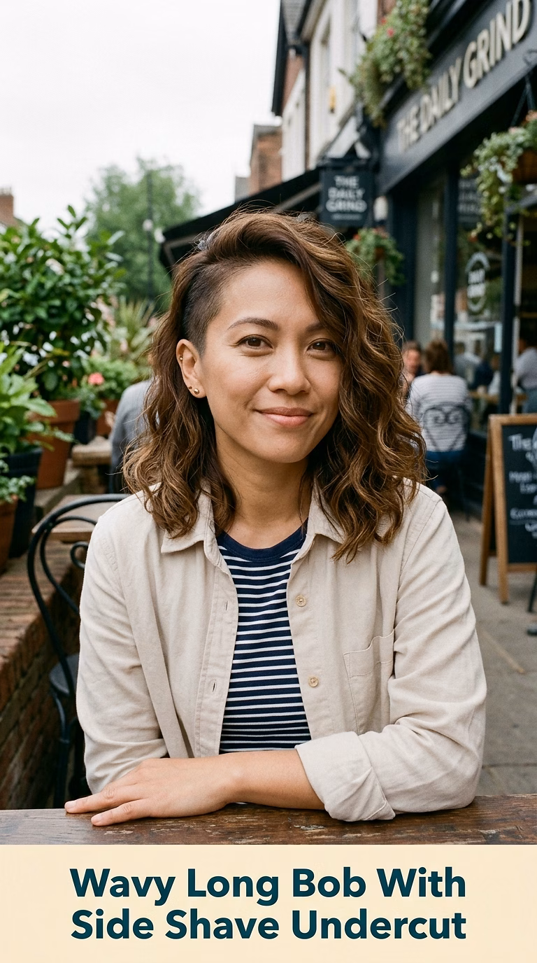 Wavy Long Bob With Side Shave Undercut