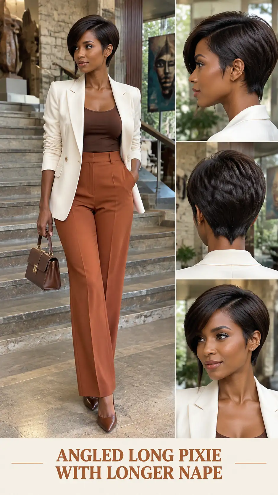 Angled Long Pixie With Longer Nape