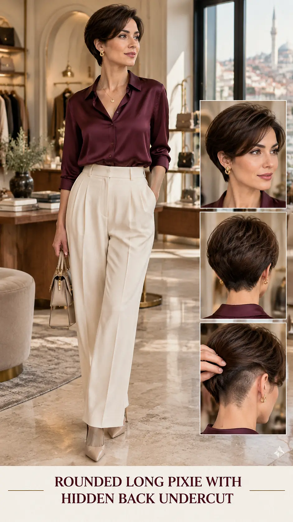 Rounded Long Pixie With Hidden Back Undercut