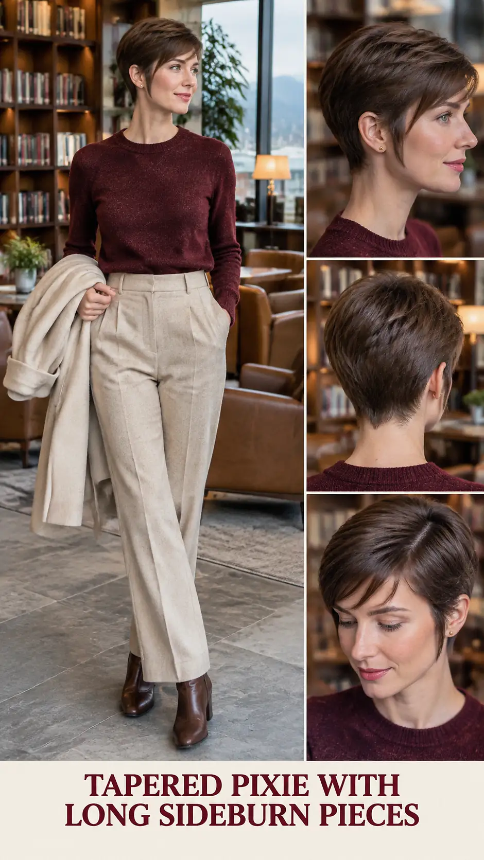Tapered Pixie With Long Sideburn Pieces