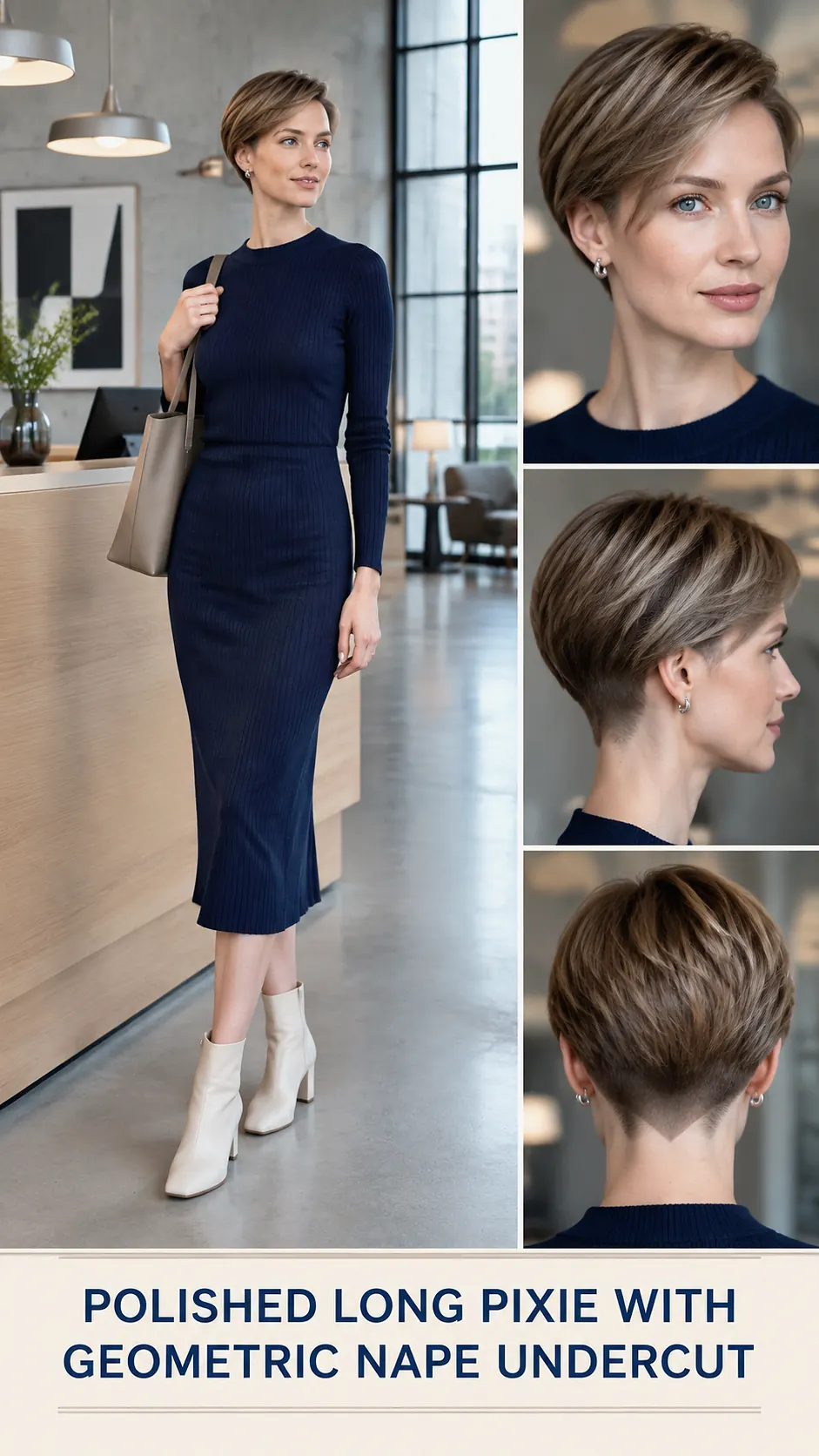 Polished Long Pixie With Geometric Nape Undercut