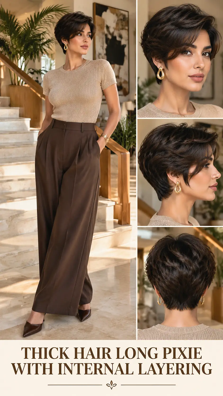 Thick Hair Long Pixie With Internal Layering