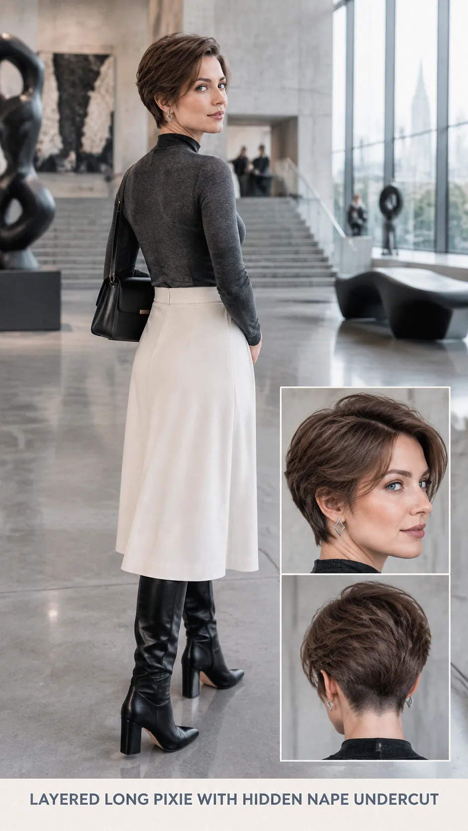Layered Long Pixie With Hidden Nape Undercut