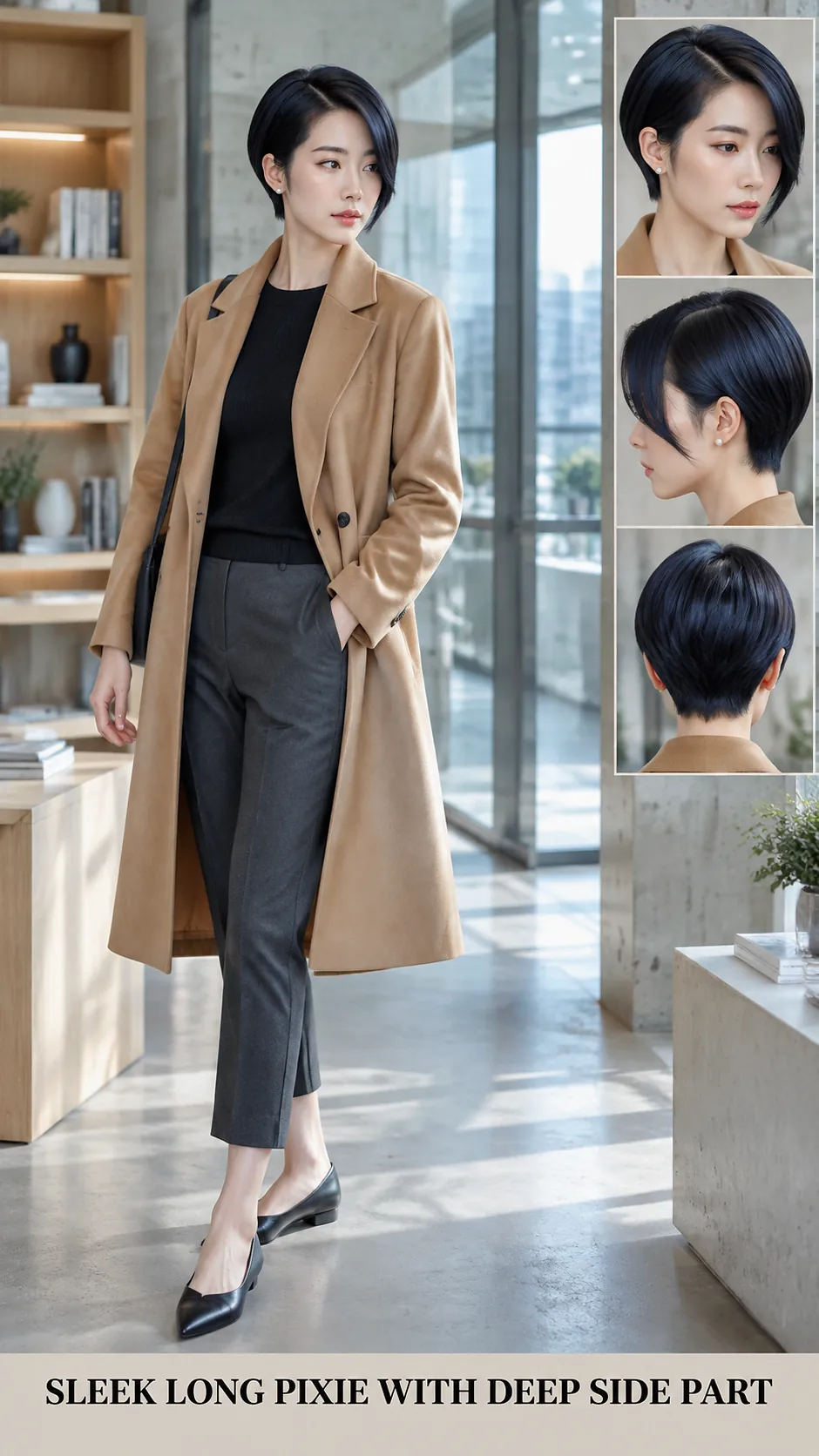 Sleek Long Pixie With Deep Side Part