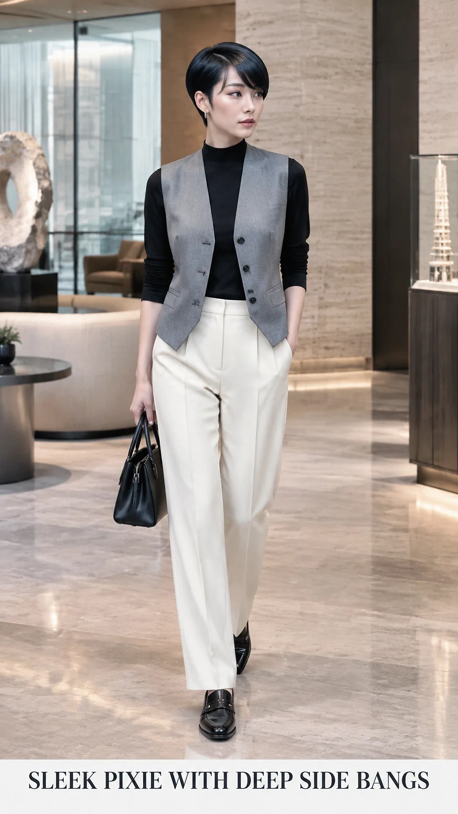 Sleek Pixie With Deep Side Bangs