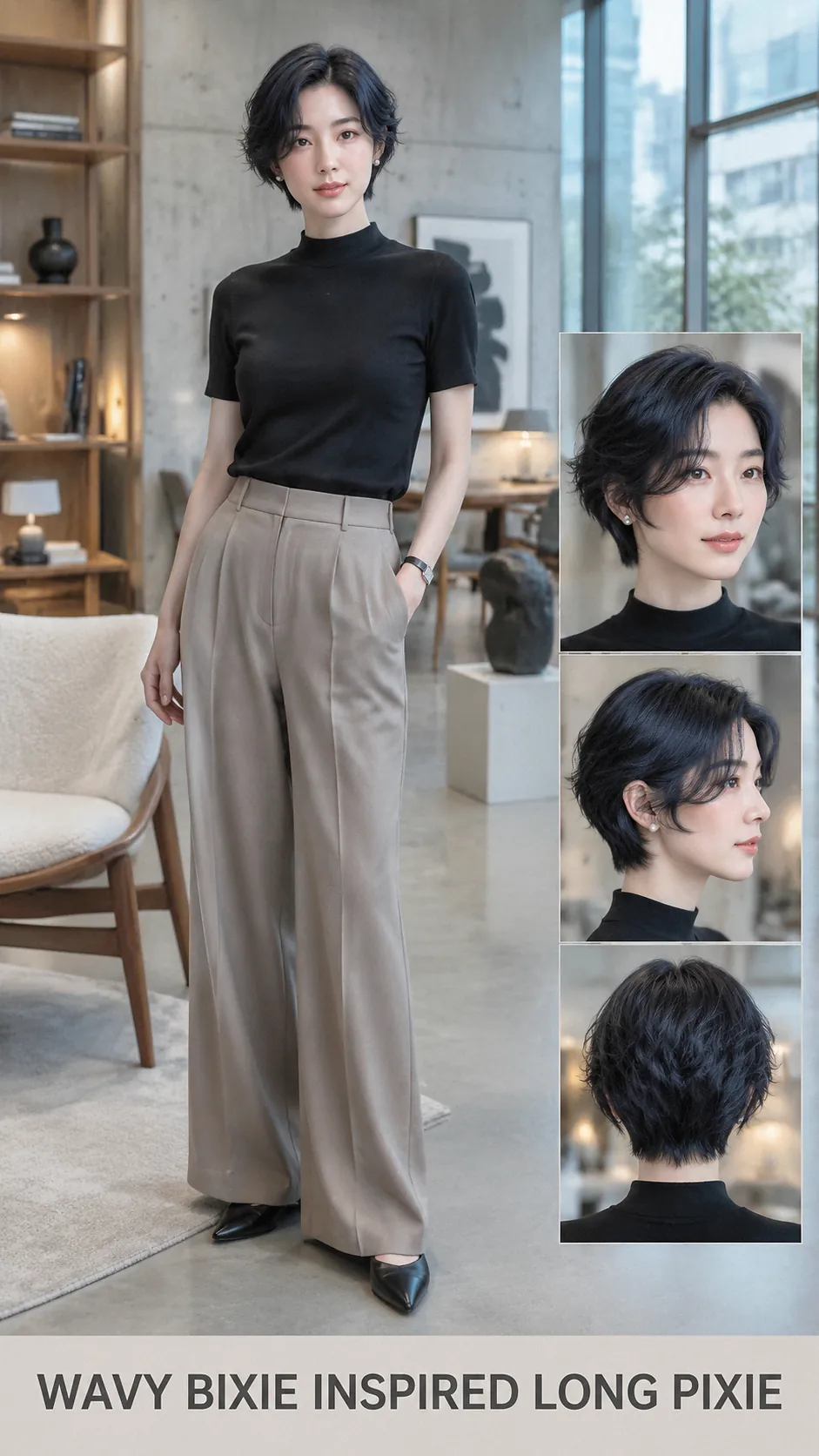Wavy Bixie Inspired Long Pixie