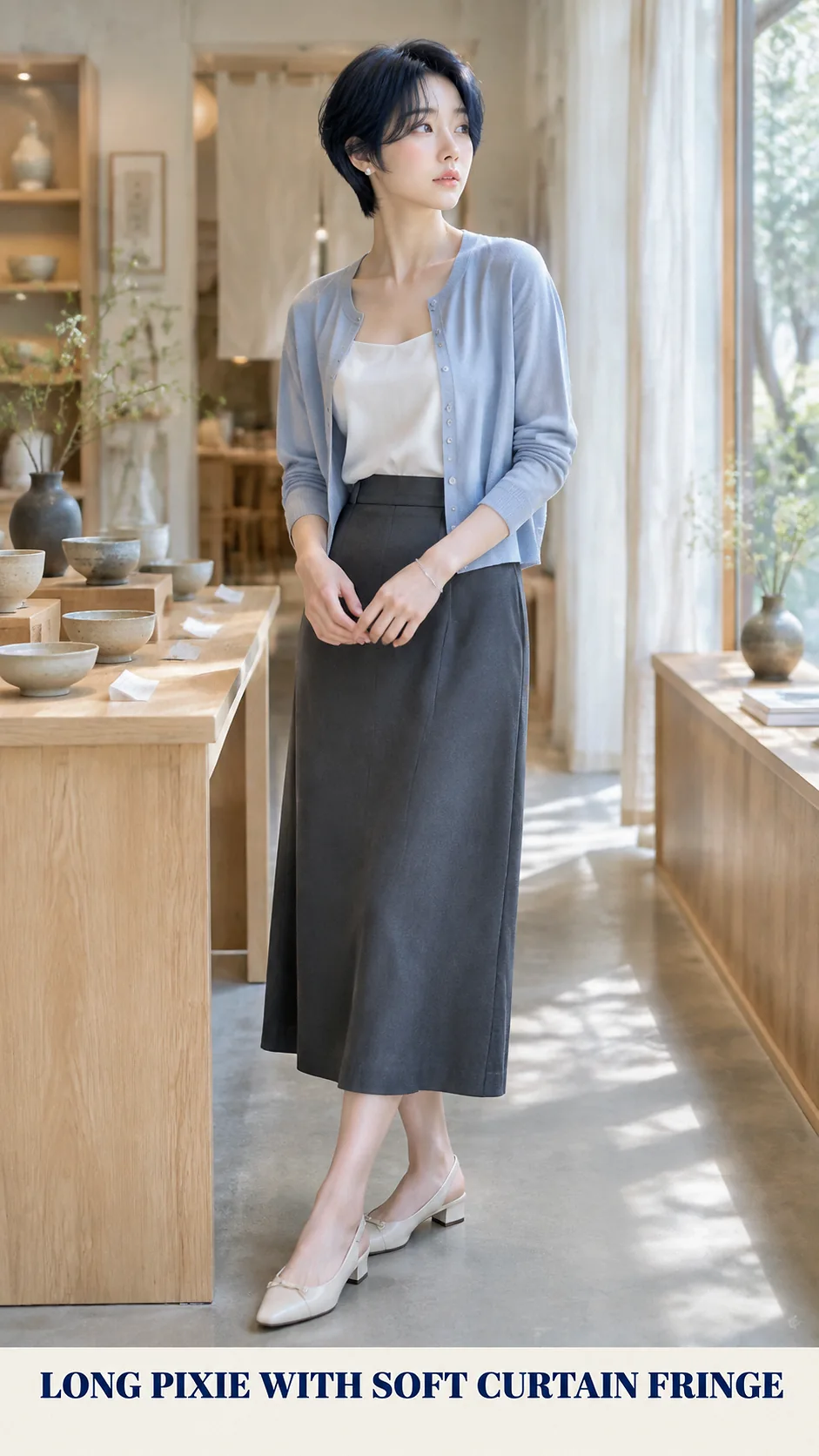 Long Pixie With Soft Curtain Fringe