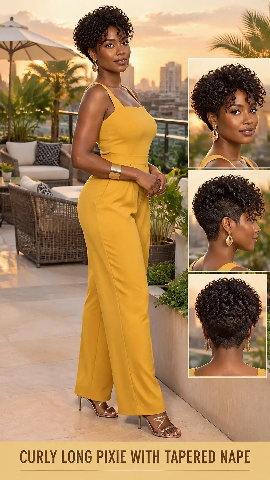 Curly Long Pixie With Tapered Nape