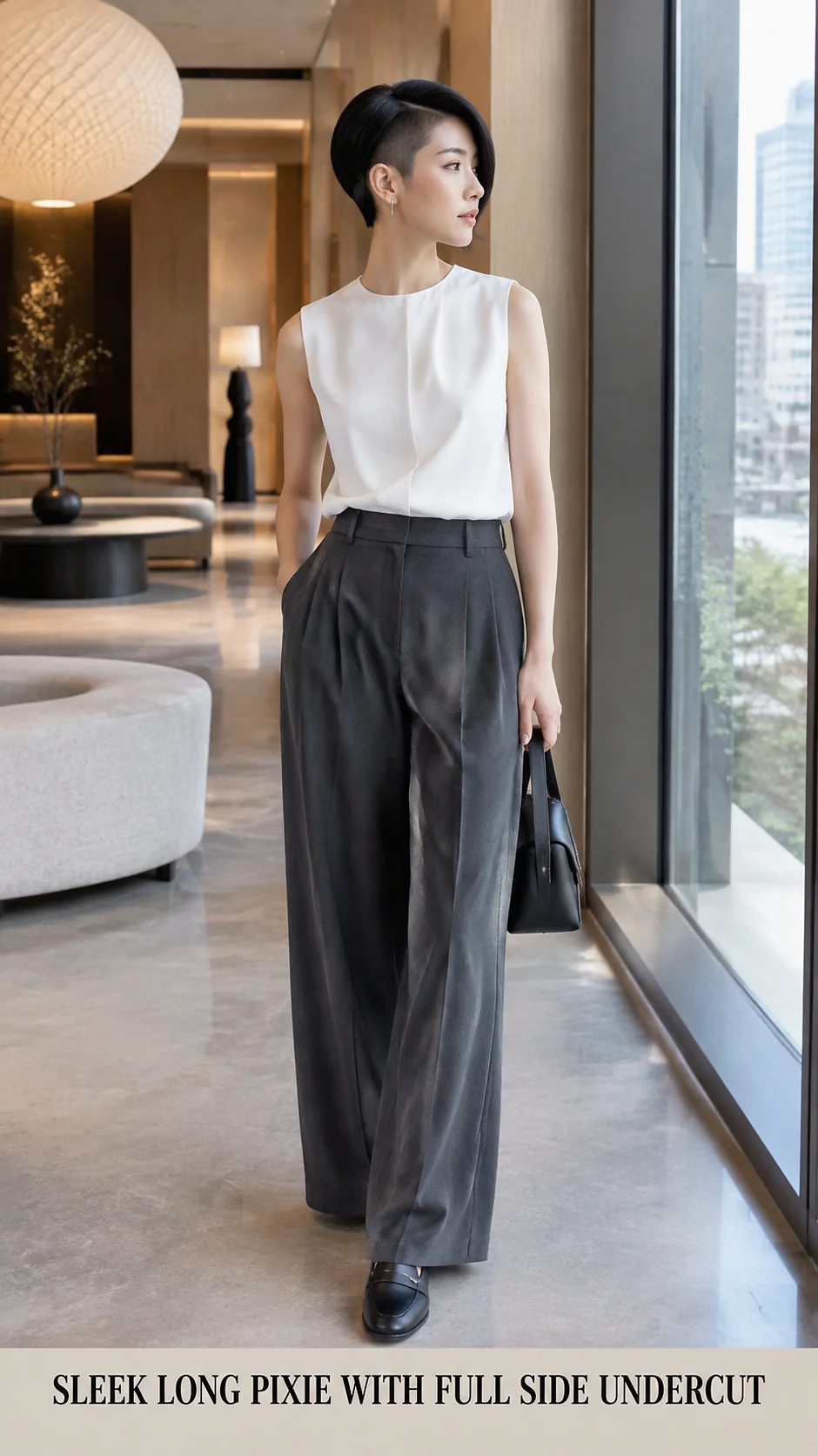 Sleek Long Pixie With Full Side Undercut