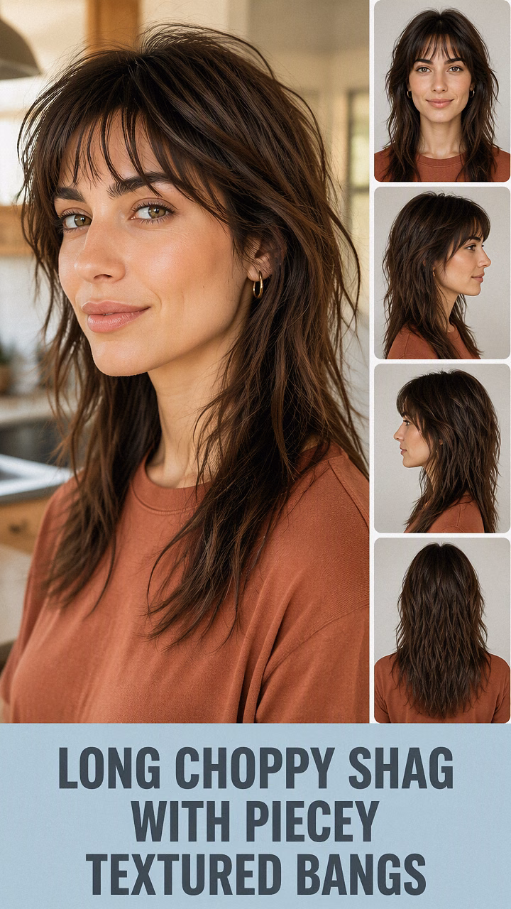 Long Choppy Shag With Piecey Textured Bangs