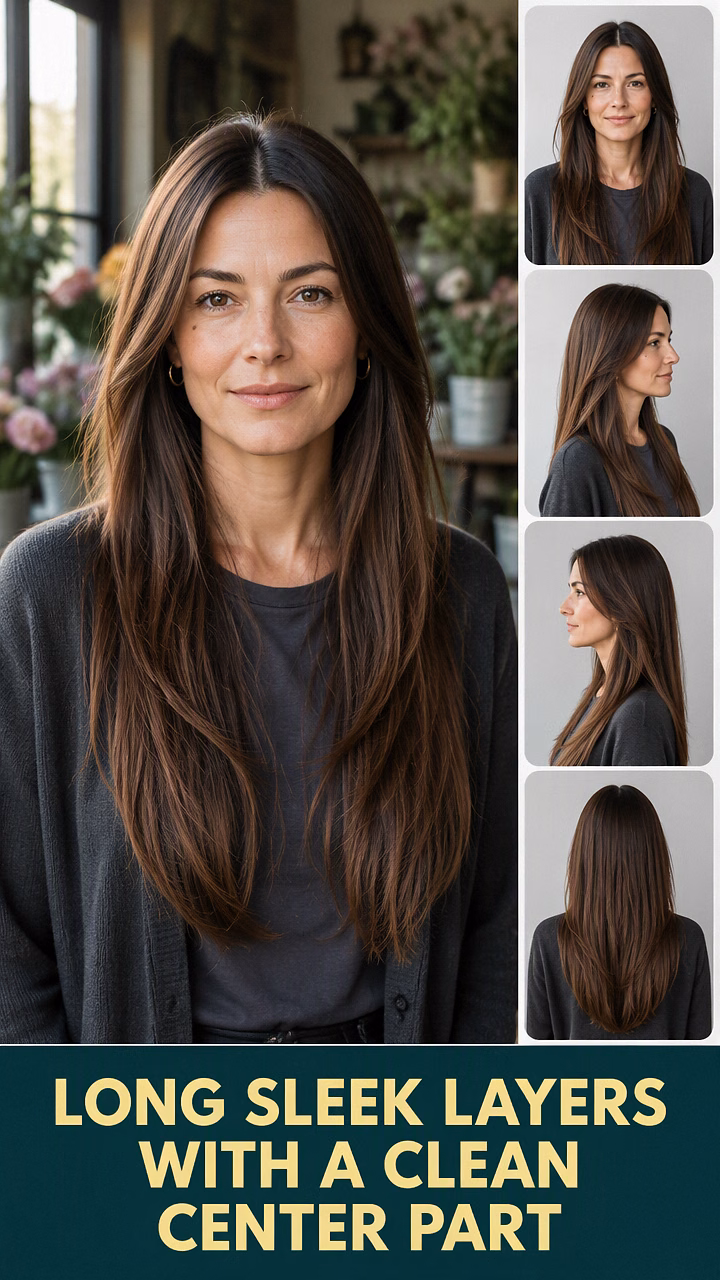 Long Sleek Layers With A Clean Center Part