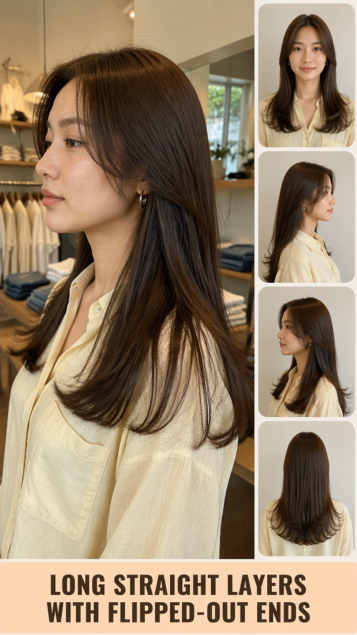 Long Straight Layers With Flipped-Out Ends