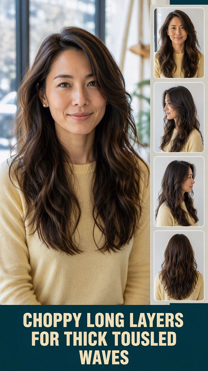 Choppy Long Layers For Thick Tousled Waves