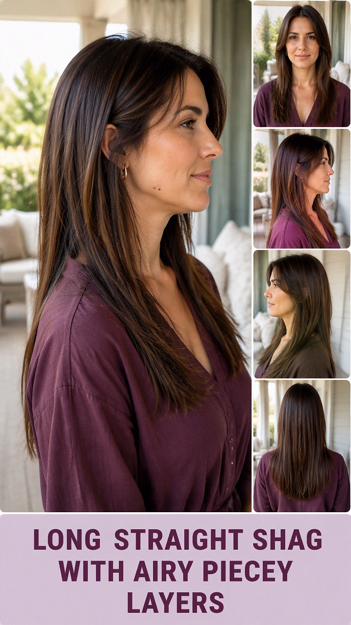 Long Straight Shag With Airy Piecey Layers