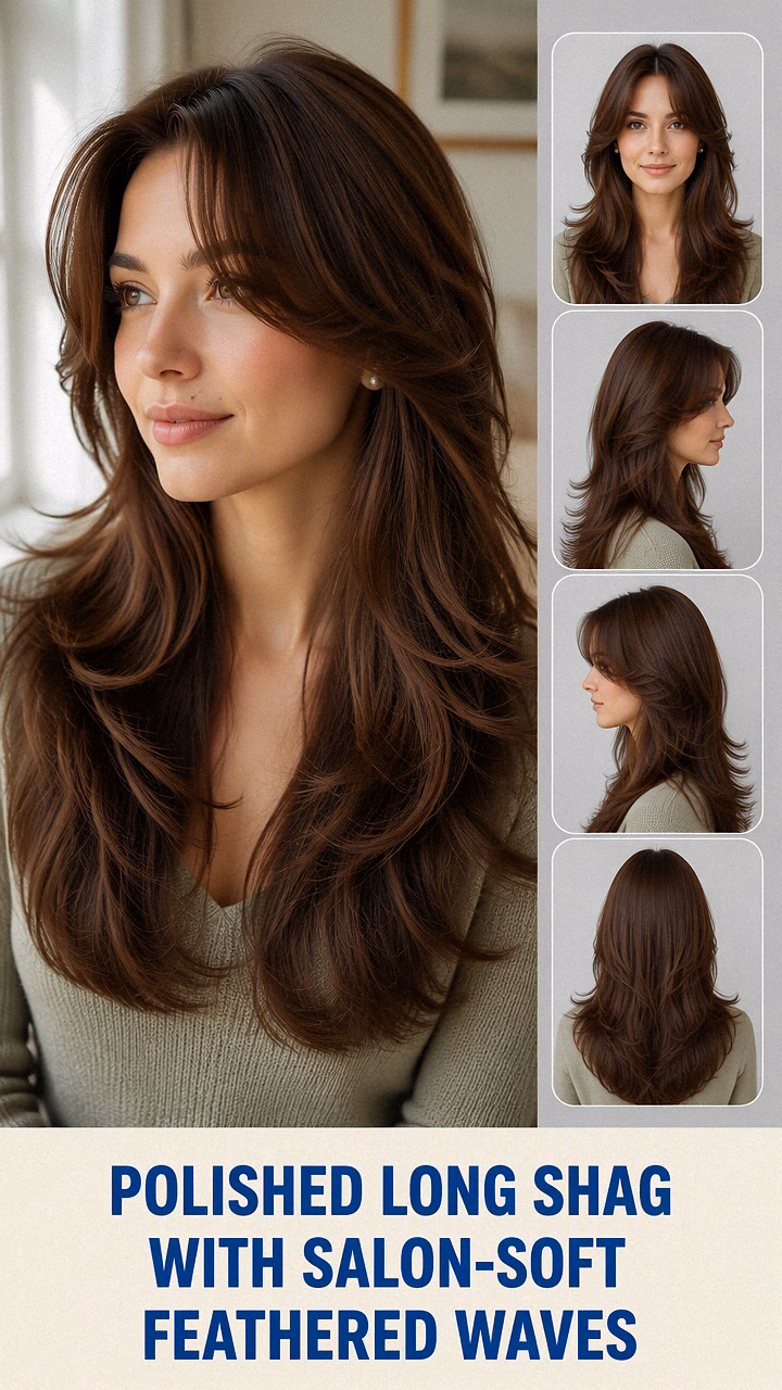 Polished Long Shag With Salon-Soft Feathered Waves