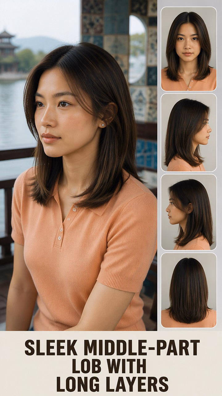 Sleek Middle-Part Lob With Long Layers