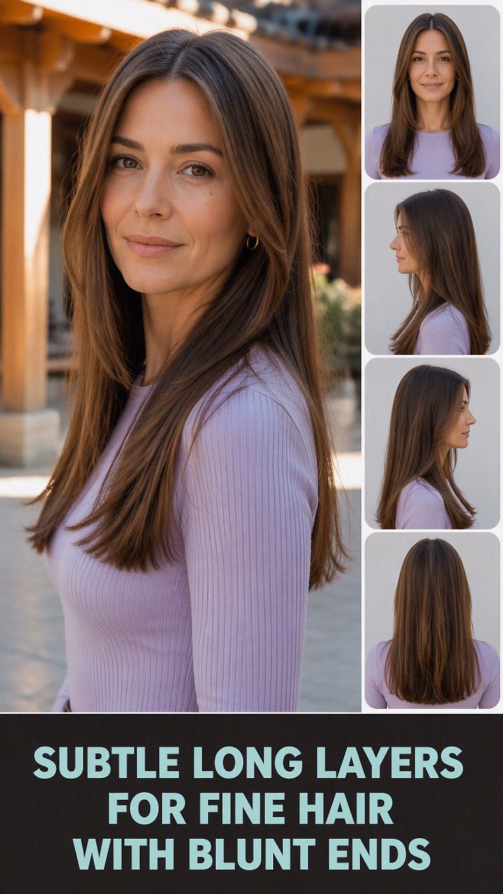 Subtle Long Layers For Fine Hair With Blunt Ends