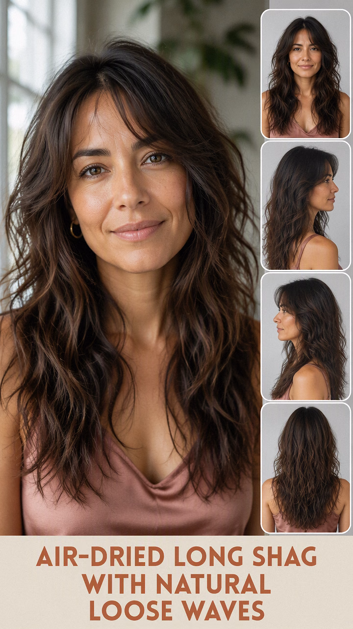 Air-Dried Long Shag With Natural Loose Waves