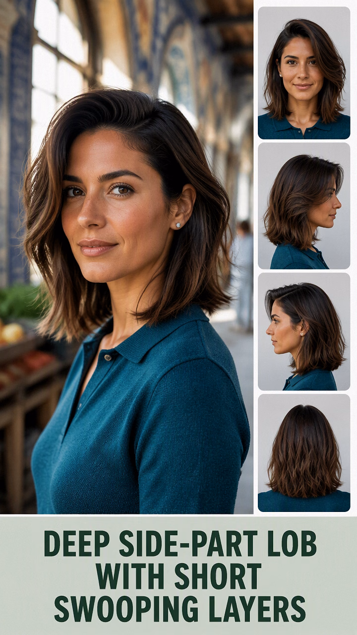 Deep Side-Part Lob With Short Swooping Layers