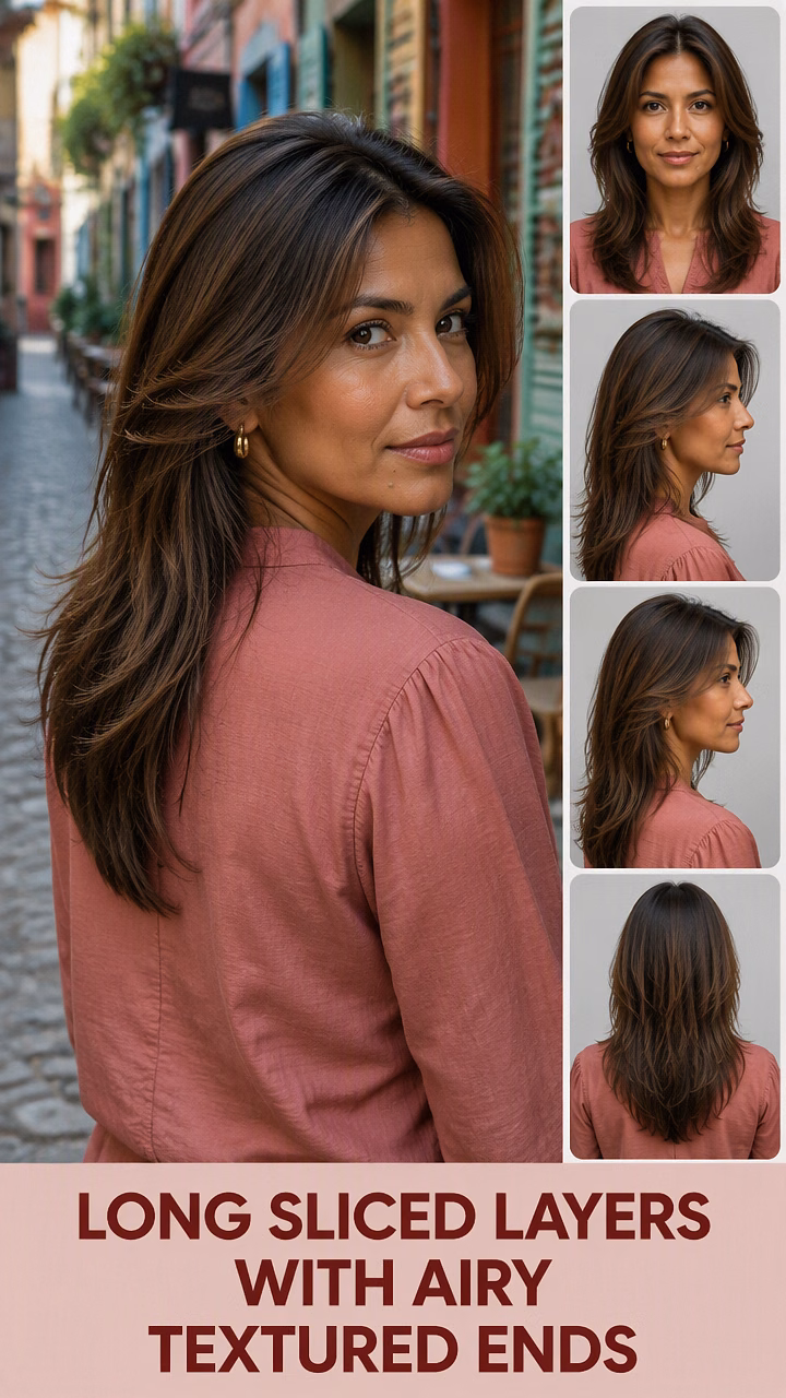 Long Sliced Layers With Airy Textured Ends