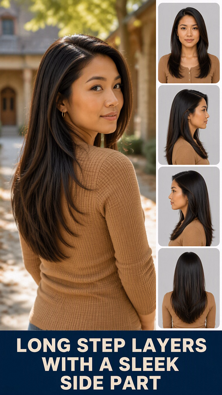 Long Step Layers With A Sleek Side Part