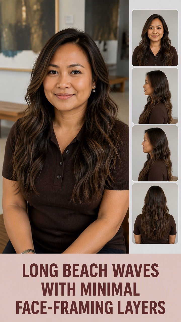 Long Beach Waves With Minimal Face-Framing Layers