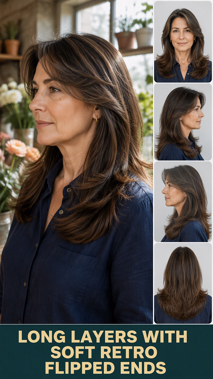 Long Layers With Soft Retro Flipped Ends