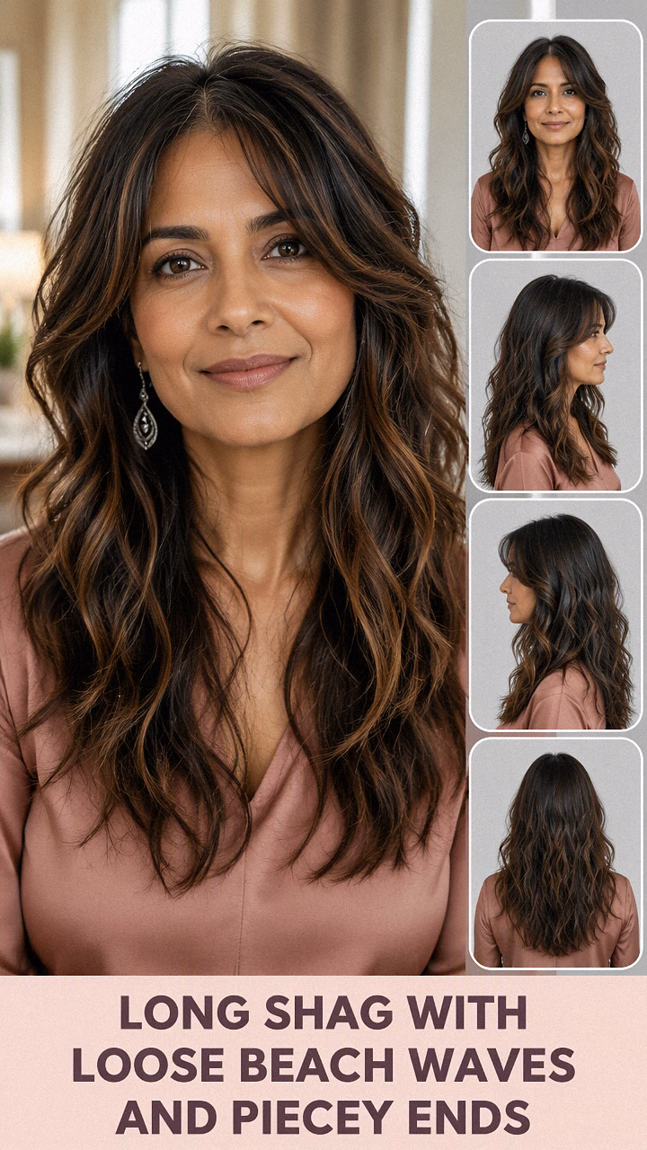 Long Shag With Loose Beach Waves And Piecey Ends