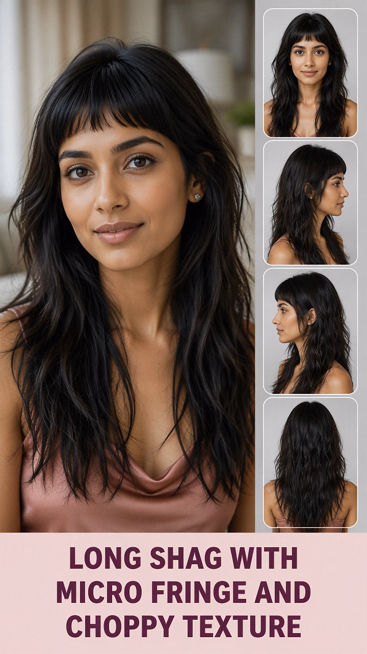 Long Shag With Micro Fringe And Choppy Texture
