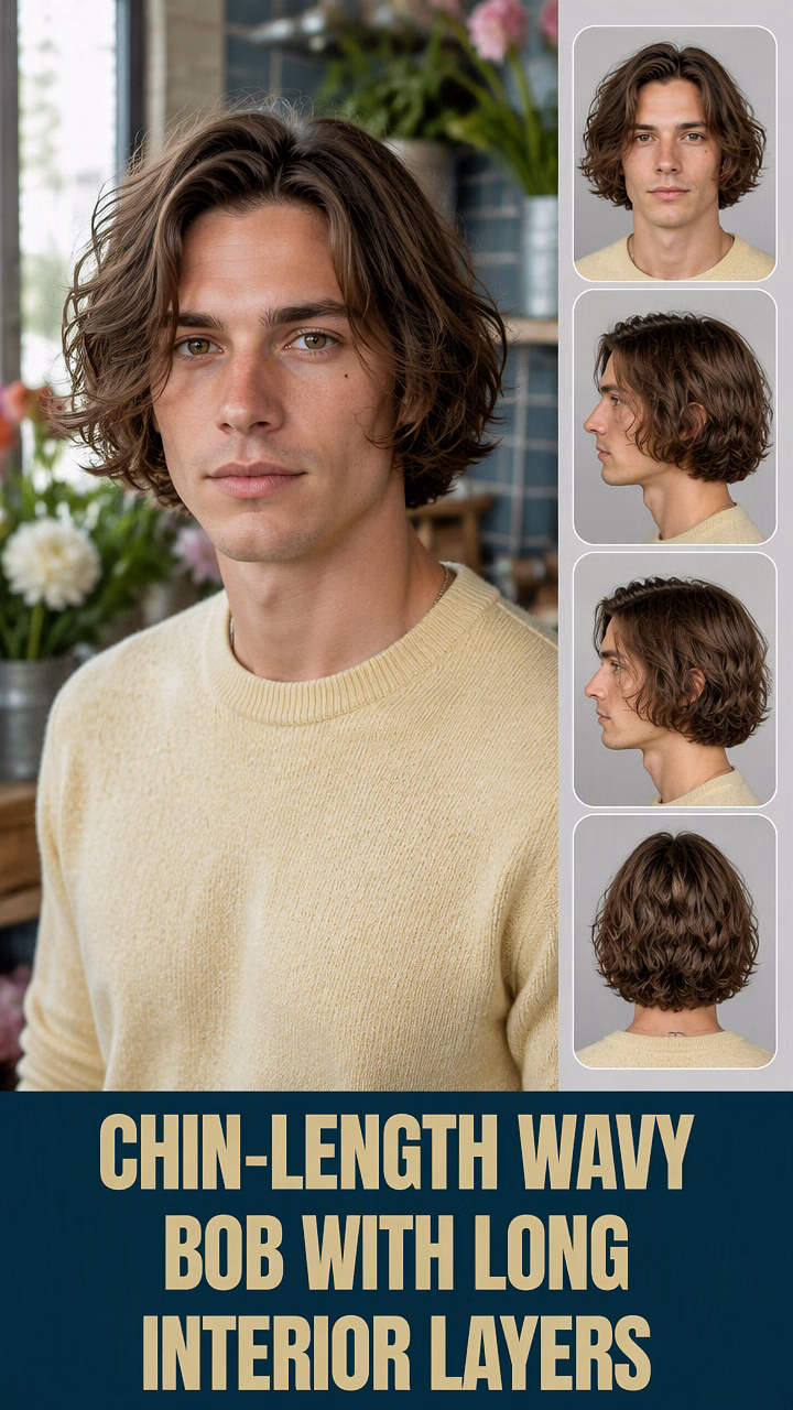Chin-Length Wavy Bob With Long Interior Layers