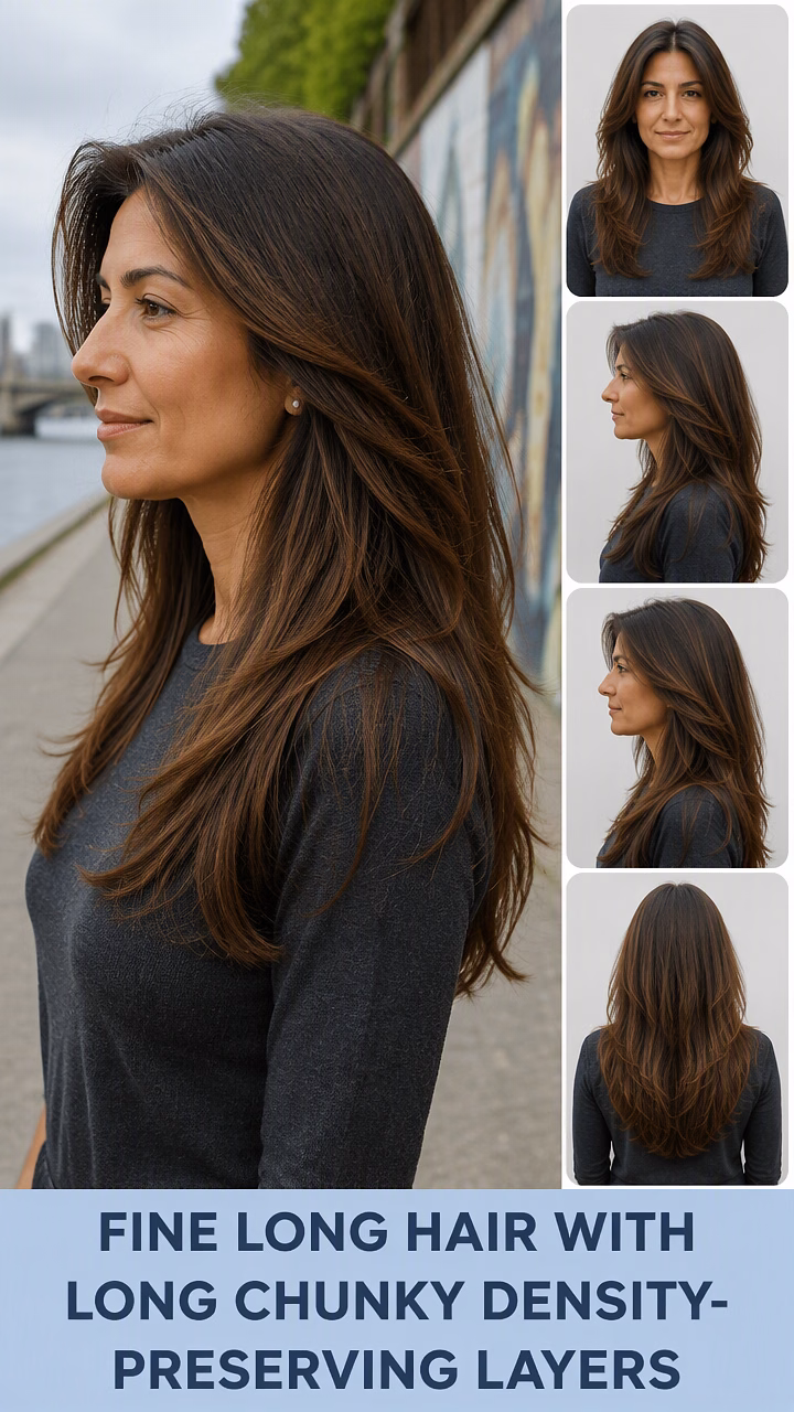 Fine Long Hair With Long Chunky Density-Preserving Layers