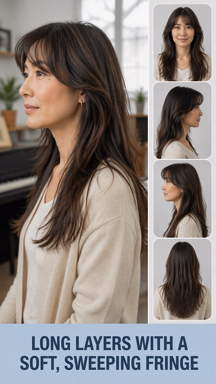 Long Layers With A Soft, Sweeping Fringe