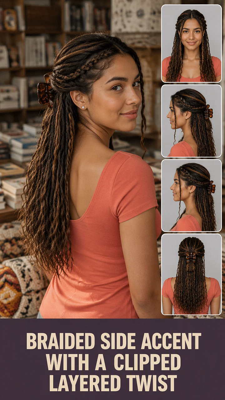 Braided Side Accent With A Clipped Layered Twist
