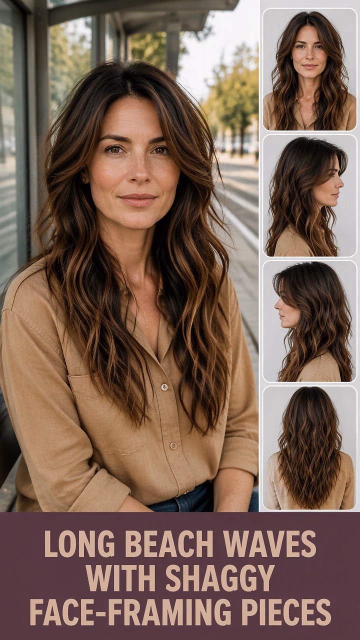 Long Beach Waves With Shaggy Face-Framing Pieces