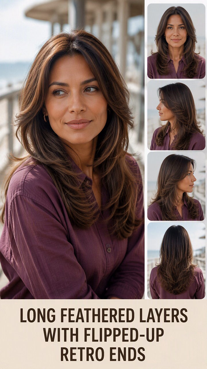 Long Feathered Layers With Flipped-Up Retro Ends
