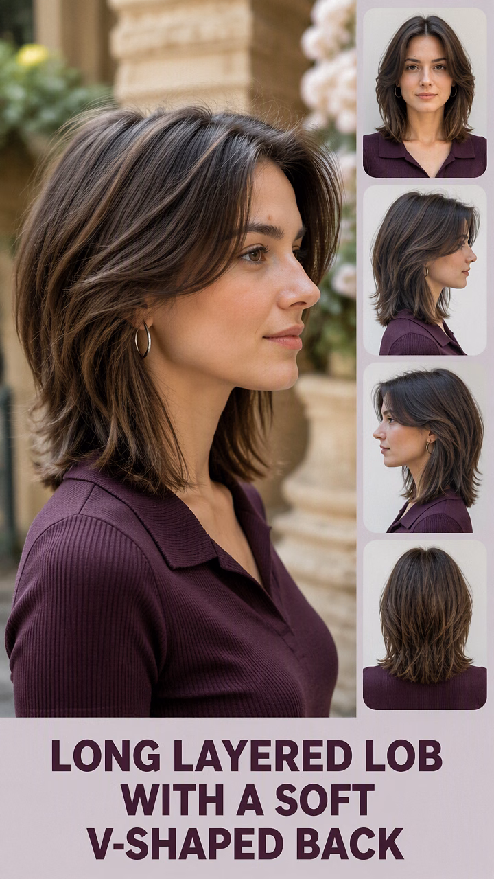 Long Layered Lob With A Soft V-Shaped Back