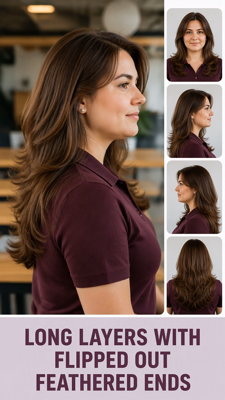 Long Layers With Flipped Out Feathered Ends
