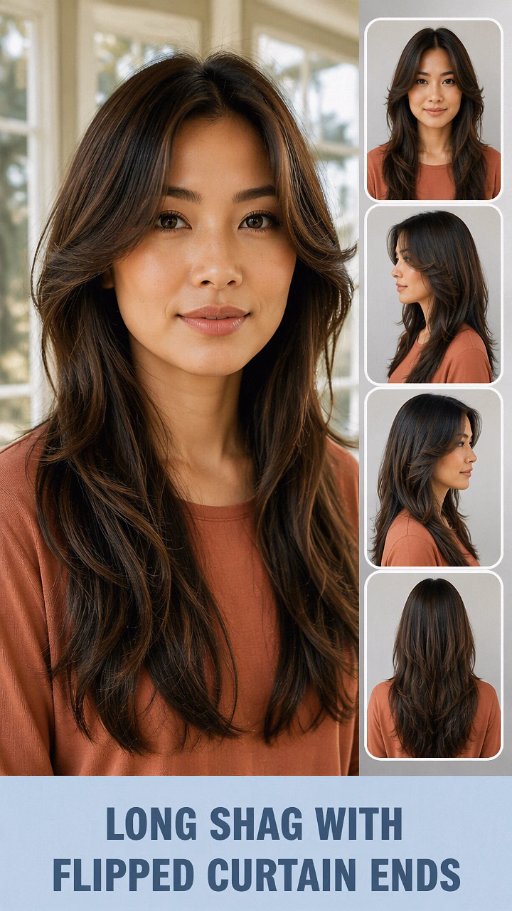 Long Shag With Flipped Curtain Ends