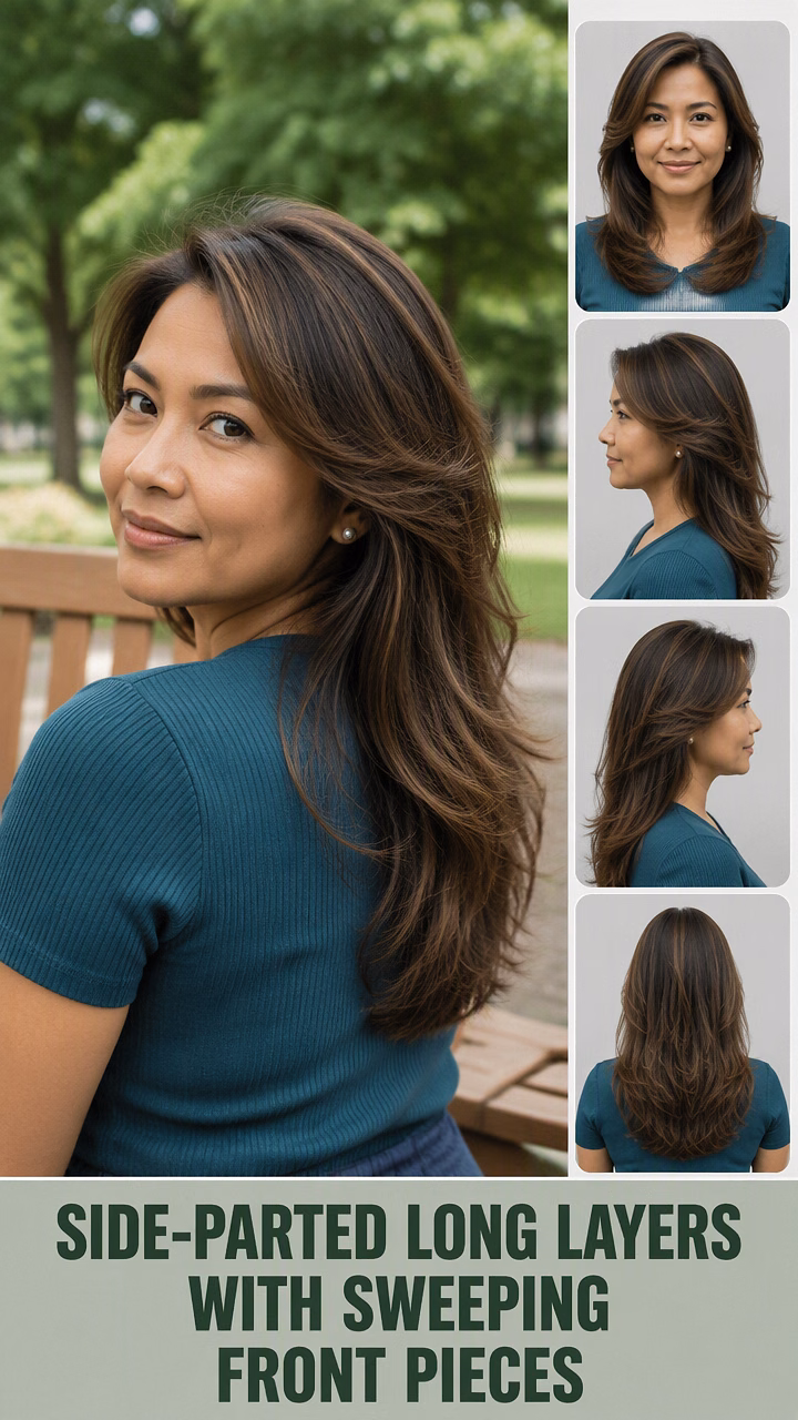 Side-Parted Long Layers With Sweeping Front Pieces