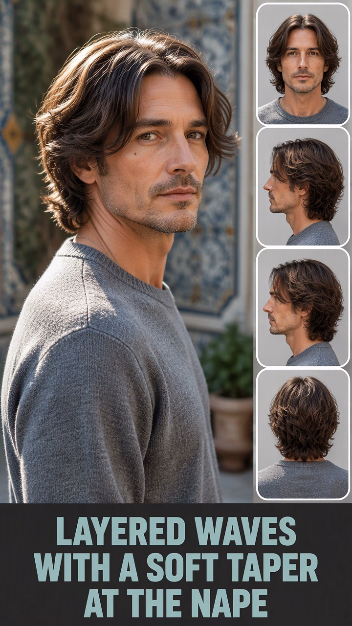 Layered Waves With A Soft Taper At The Nape